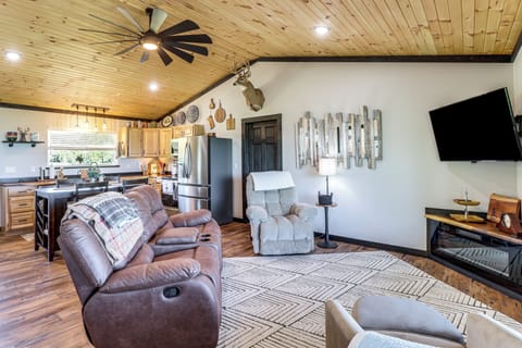 Living Room | Smart TV | Electric Fireplace | Central Heating & A/C | Free WiFi