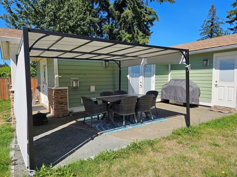 Covered outdoor patio and BBQ