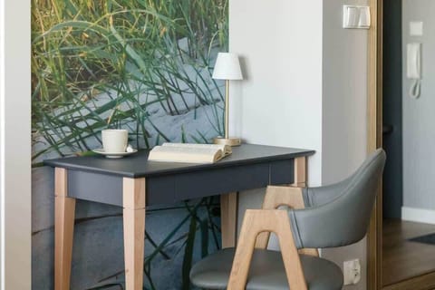 Desk for comfortable remote work.