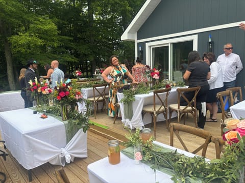 Outdoor banquet area