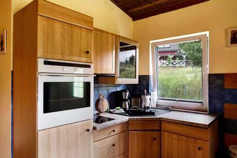 Fridge, oven, stovetop, coffee/tea maker