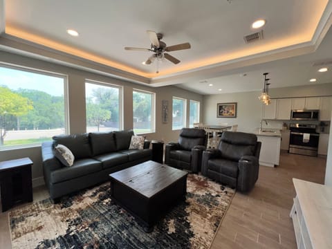 Living room with Queen sofa bed