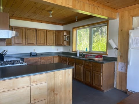 Fridge, oven, stovetop, coffee/tea maker