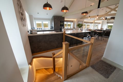 Y Cei kitchen and stairs