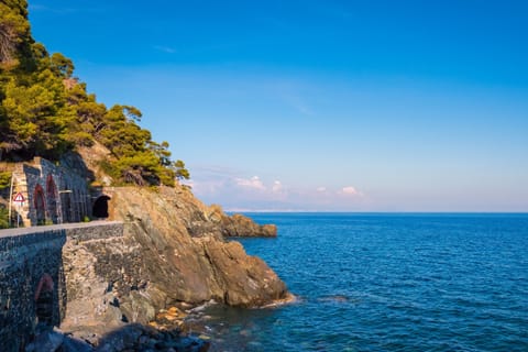 Walkway overlooking the sea connecting Cogoleto and Varazze