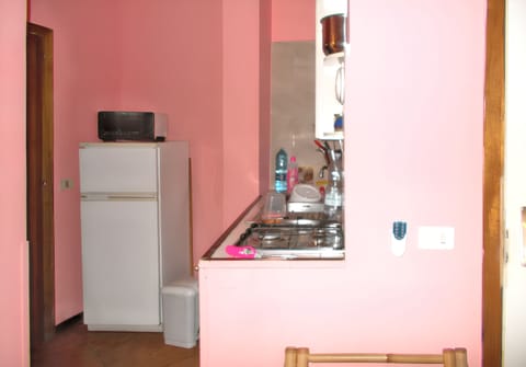 Fridge, oven, stovetop, coffee/tea maker