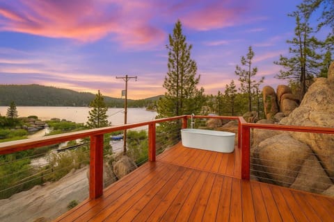Incredible views of Big Bear Lake from our deck.