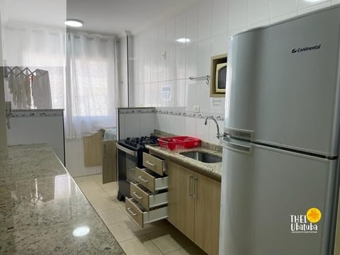 Fridge, microwave, oven, cookware/dishes/utensils