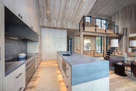 The open concept living space seamlessly integrates the kitchen and living room.