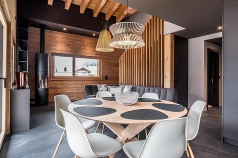 Dining area and living room