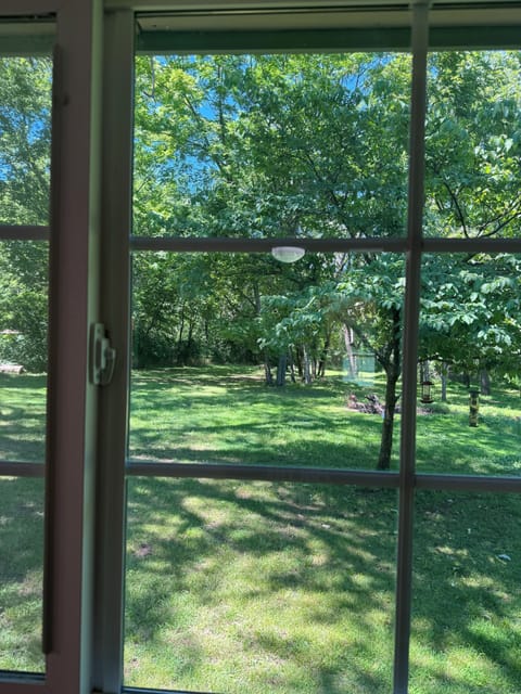 Lots of room around the house. Peaceful setting 