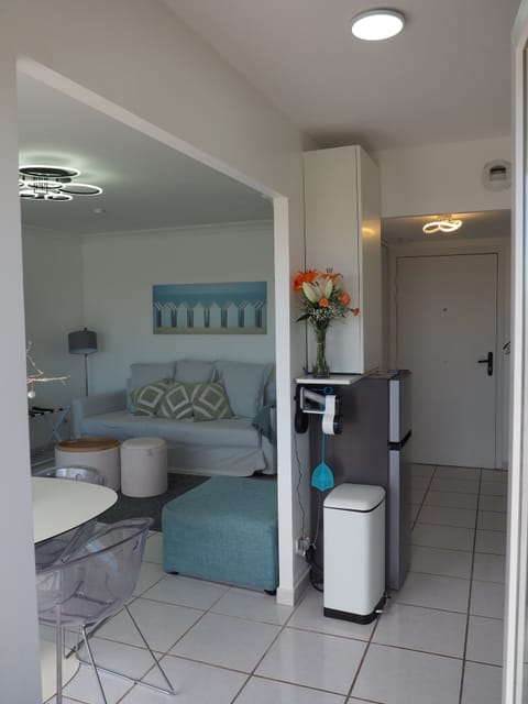 Open plan from the kitchen to the entrance and living room.