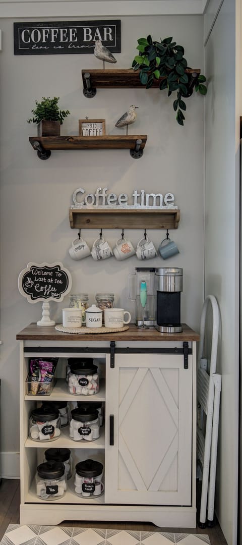 There is a full coffee bar with a variety of options for your use!