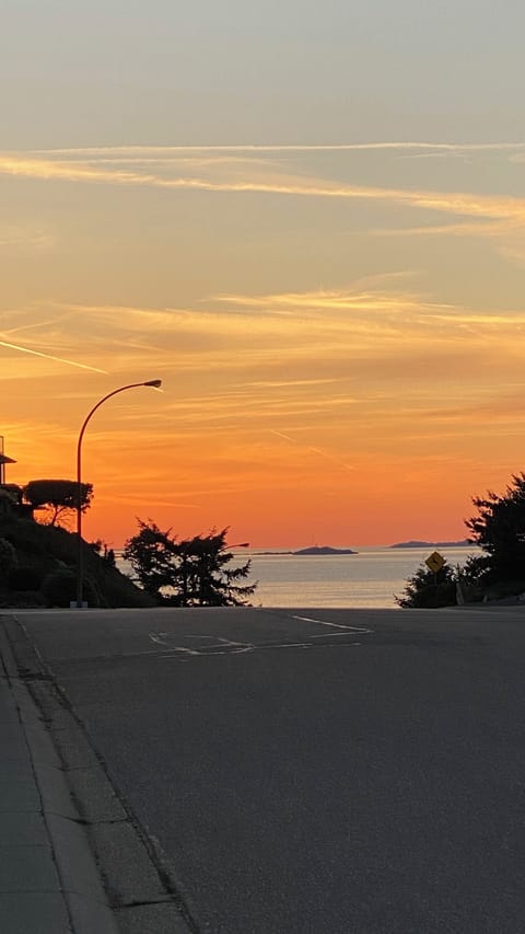 Breathtaking sunset from the sidewalk in front of house