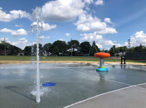 Water splash for kids across the street