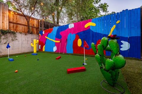 Perfect your putt or simply relax in our expansive backyard, complete with its own Putt-Putt Mini Golf course! It’s your private playground for fun, laughter, and creating unforgettable memories under the open sky.