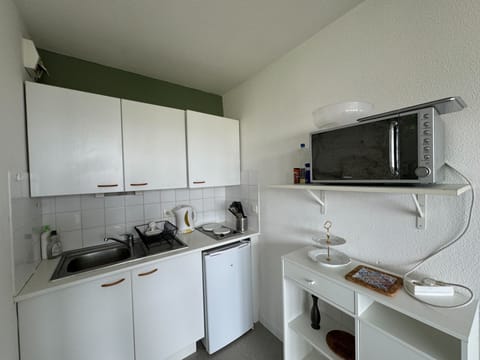 Fridge, microwave, coffee/tea maker