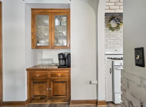 Coffee station in breakfast nook.