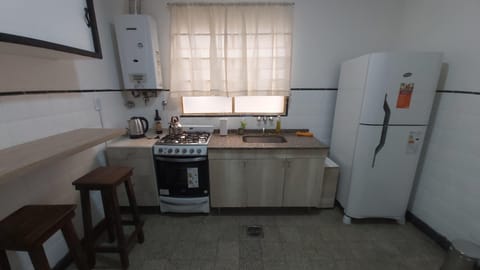 Fridge, microwave, oven, electric kettle