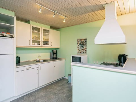 Fridge, stovetop, coffee/tea maker