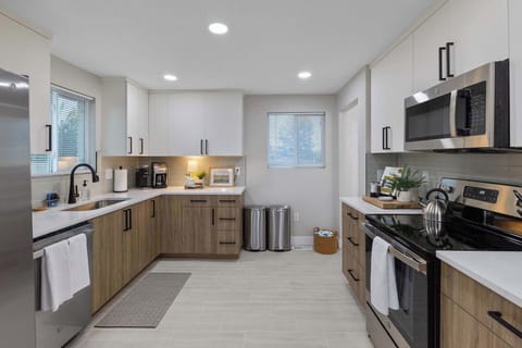 Cook a delicious meal in the upgraded kitchen.