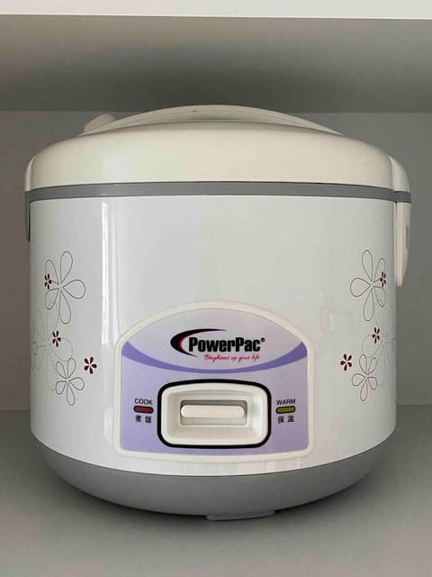 Rice cooker in the kitchen specially prepared for our guests