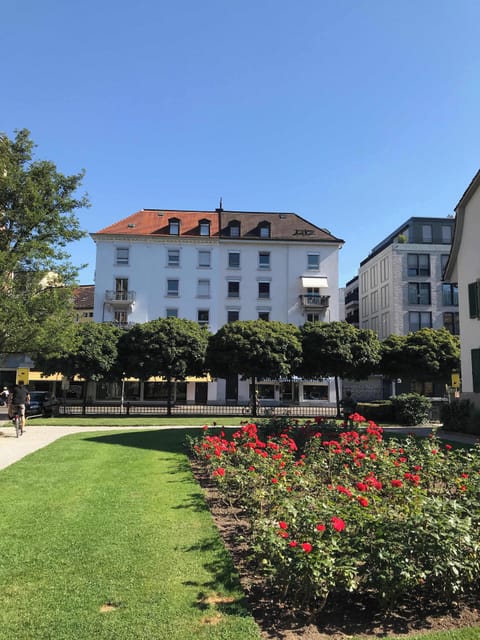 Charming park in front of the property, with unblock view. Free access to use the park.