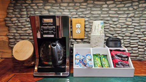 Mr. Coffee drip maker. Coffee filters are provided.