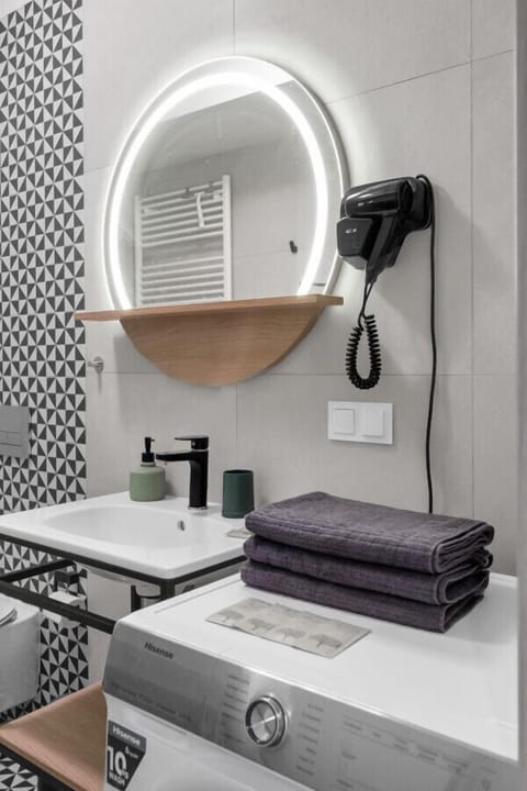 Hair dryer, towels