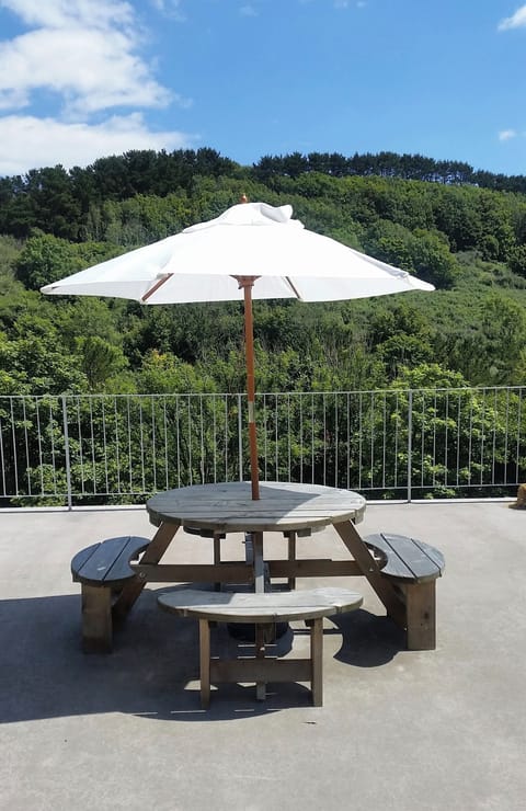 Large terrace with seating