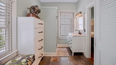 The primary bedroom's ensuite bathroom...