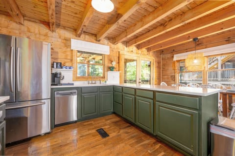 Bright and open kitchen with dishwasher.