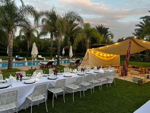 Outdoor banquet area