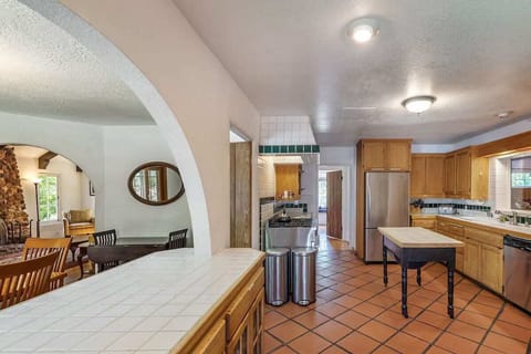 The generously sized kitchen offers plenty of counter space.