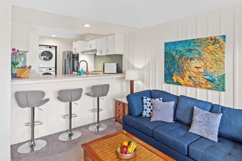 Spacious living area with TV