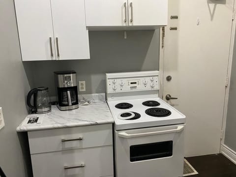 Microwave, oven, stovetop, cookware/dishes/utensils