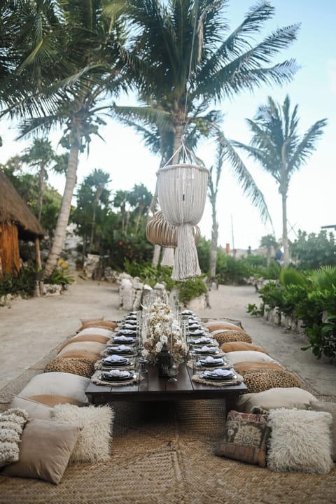 Outdoor banquet area