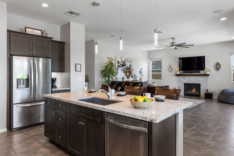 Chef's kitchen with island sink
