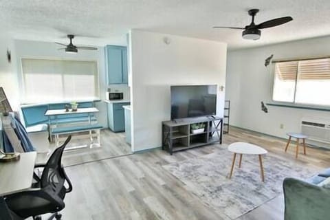 Living room with desk