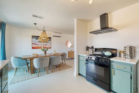 Kitchen is conveniently located.