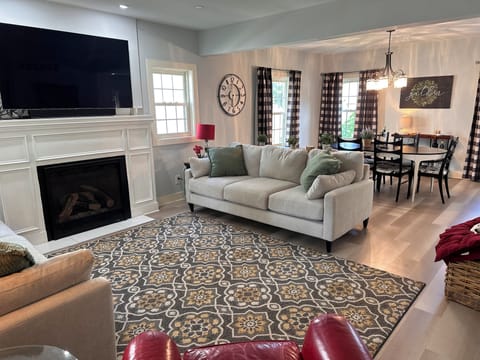Open concept living and dining area