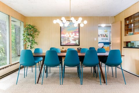 Main Level | Dining area | Table for 12 | 1950`s pass through | 1950`s Butler door | Modern design