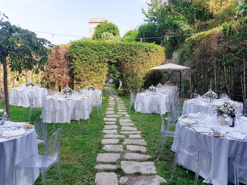 Outdoor banquet area