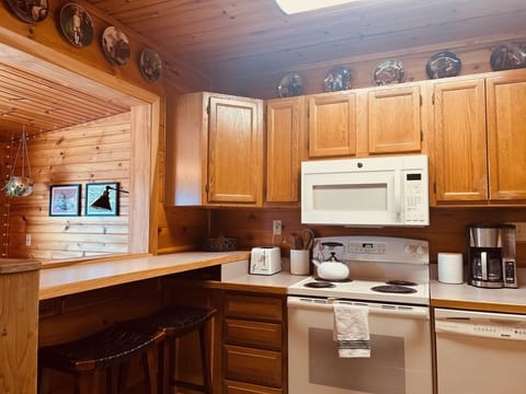 Indoors, Microwave, Oven, Hardwood, Stained Wood