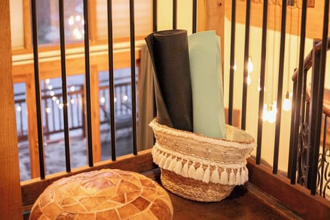 Enjoy some yoga, stretching and meditation in our loft overlooking the forest