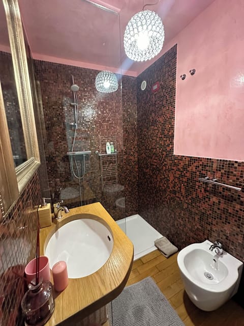 Shower, jetted tub, hair dryer, bidet