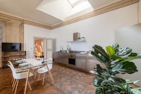 Dining room and kitchen