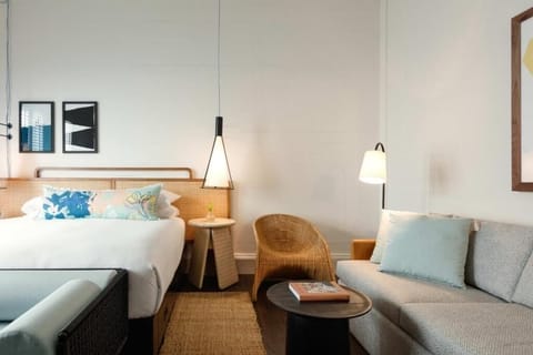 Unit with King bed. Exact unit will be assigned upon arrival. Views, colors, and decor may vary.