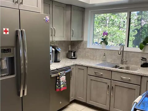 There is that lovely forested view again from the kitchen.