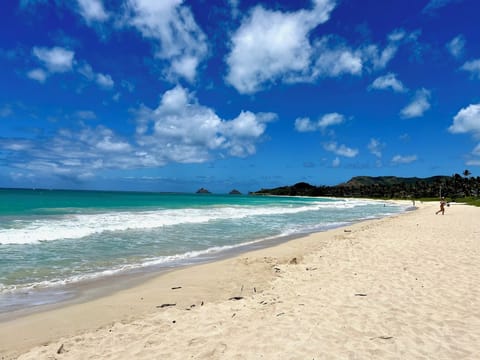 Beach nearby, sun loungers, beach towels